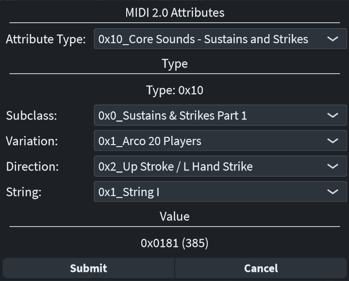 UMP Orchestral Attributes